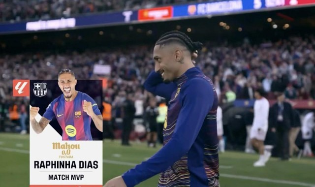 2026世界杯-帽子戏法，拉菲尼亚当选巴萨vs塞维利亚全场最佳球员